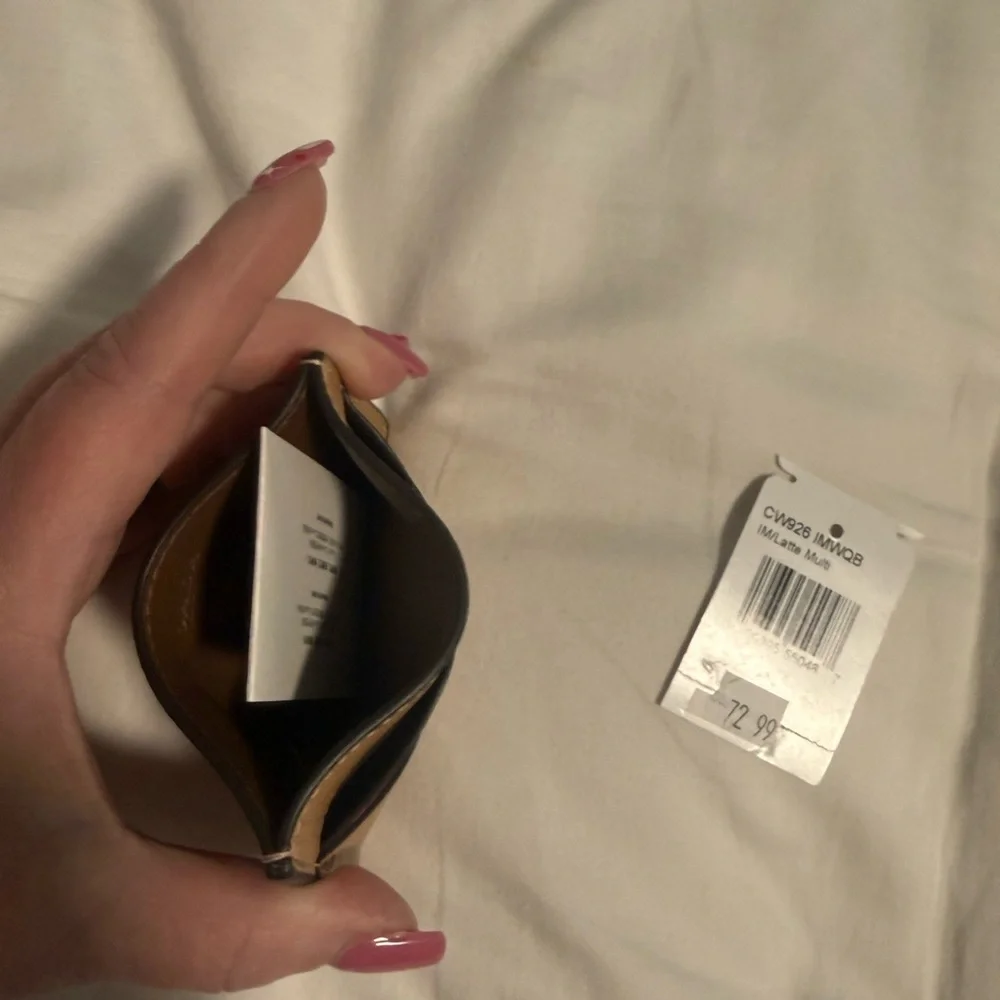 Coach Card Holder Brown and Red Leather Lips 👄 NWT 💋💋💋